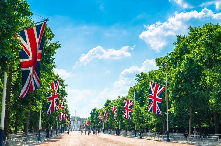 British flags line the famous promenade to mark the monarch’s coronation celebrations