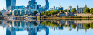 city view of investments district in London