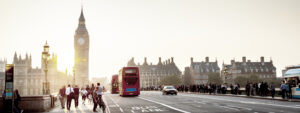 Westminster Bridge at sunset, London, UK