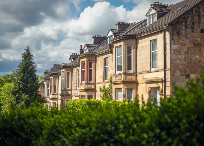 row of residential houses. mortgages